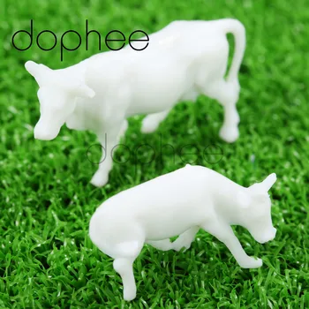 Dophee 100vnt mastelio 1:87 Unpainted Balto Plastiko Ūkio Gyvūnai Karvės Modelį žemės Ūkio Parko Kaimo Kraštovaizdžio Išdėstymas