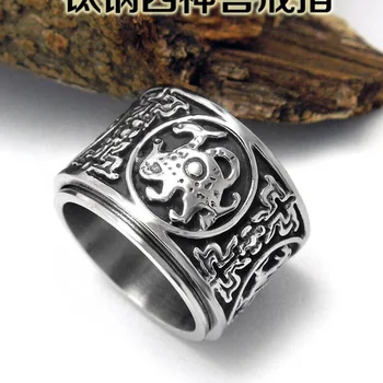 Drakonas, Baltasis Tigras, Suzaku, basaltic Keturių Senovės mitycznego žvėrys Kinijos Kietas Sukimosi Žiedas Vyrams