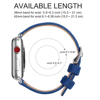 Drobės Juostomis, Apple Watch Band 44mm 40mm 42mm 38mm Serija 1 2 3 4 Juostos Riešo iWatch 4 3 Diržu, apple watch 44/40 mm
