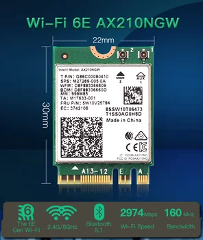 Dual Band, Wi-Fi 6E AX210 M. 2 NGFF Wifi Tinklo plokštė 3000Mbps Bluetooth 5.2 Darbalaukio Rinkinys 802.11 ax Belaidžio ryšio Adapteris Su Antena