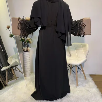 Dubajus Kaftan Kimono Abaja Turkijos Musulmonų Megztinis Suknelė, Hijab Amerikos Islamo Drabužių Abayas Moterų Apdaras Musulmane Longue Omanas