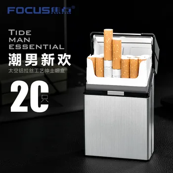 DĖMESIO Versijos Cigarečių atveju turėtojas 20pcs cigarečių Metalo Cigaret Lauke Magnetinis Dangtelis Ultra Plonas talpinimo Veidrodžio Apačioje