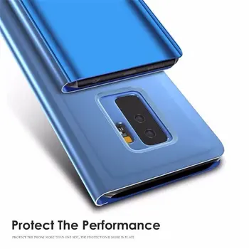 Dėl Samsung Note 10 Plus Atveju Veidrodis Smart View Oda Atveju Padengti Samsung S10 S20 Plius S20Ultra Apkalos Flip Cover S20Plus