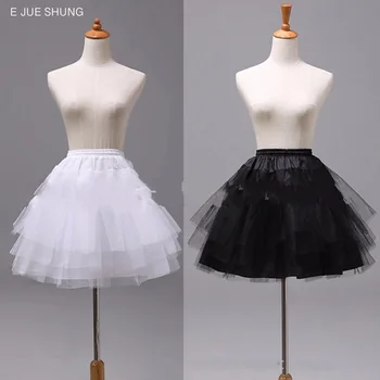 E JUE SHUNG 3 sluoksnių Skirtingų trumpas apatiniai baltos spalvos black Lolita Cosplay Mergina Baleto Tutu Sijonas Rockabilly Krinolīns