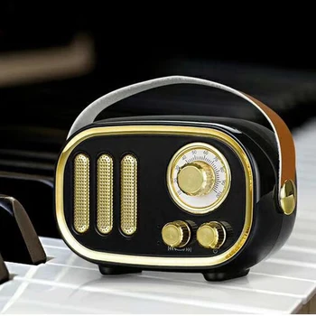ELRVIKE yra f01 Nešiojamų Vintage Retro žemų dažnių garsiakalbis Stereo Mini 