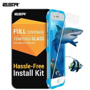 ESR Screen Protector, iPhone SE2 8 7 Plius Minkštas Kraštas Padengti Filmas HD Anti Blue-Ray Grūdintas Stiklas iPhone SE 2020 SE2 Stiklo