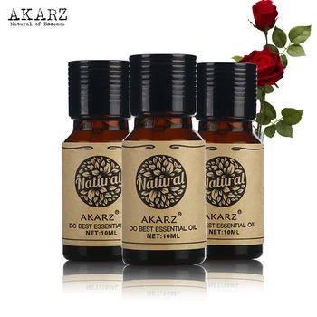 Eukalipto Kavos rožių eterinis aliejus rinkiniai AKARZ Garsaus prekės ženklo, Aromaterapinis Masažas, Spa Vonia odos, veido priežiūra, 10ml*3