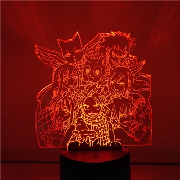 Fairy Tail Anime stalinės Lempos Akrilo LED Nakties Šviesos Namuose Dekoratyvinės Šviesos Vaikai Miegamojo Atmosferą, Vaizdo, Šviesos, Vaikams Dovanos