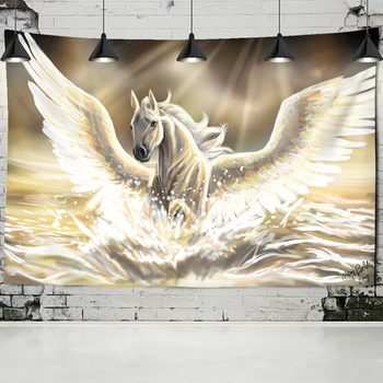Fantazijos Pegasus Gyvūnų Gobelenas Flying Horse Sienos Kabo Sienos Gobelenas Hipių Sienos, Kilimai Bendrabučio Dekoro Psichodelinio Namų Gobelenas