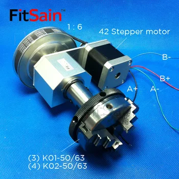 FitSain-CNC indeksavimo galvos graviravimas mašina ketvirta ašies sukimosi ašis A, ašies Stiprus sukimo momentas 42 stepper motor