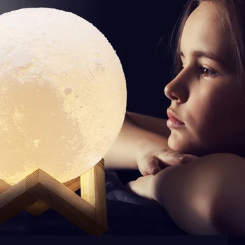 Foxanon 3D Spausdinimo LED Mėnulio Šviesos Jutiklinį Jungiklį LED Atostogų Žiburiai Kūdikiams, Vaikams, Vaikų, Kalėdinės Kūrybinės Dovanos, Namų Puošybai