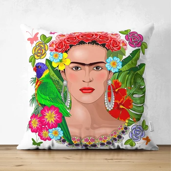Frida Kahlo dvipusės Spausdinimas Skaitmeninių Dekoratyvinės Pagalvės Pagalvėlė Padengti Sofa Namo Automobilių 43*43cm Dekoras Super Minkštas Pliušinis Užvalkalas