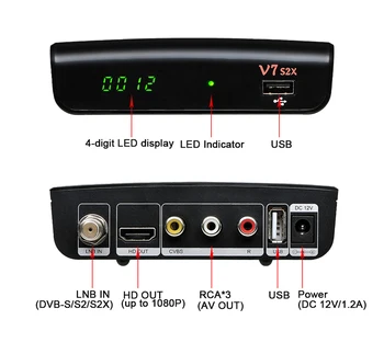GTMedia V7S S2X Palydovinis HD 1080P Imtuvas: DVB-S2 Naujovinami iki GT Žiniasklaidos V7S HD Apima USB Wifi H. 265 Dekoderis Jokių App