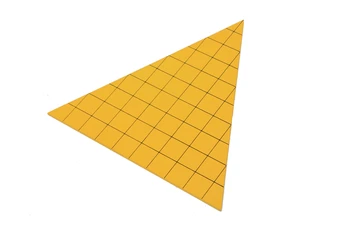 Geltona Trikampių plotų Montessori Medžiagos Elementarioji Matematika, Žaislai Sužinoti, Ploto Skaičiavimas, Medinės Montessori Žaislai