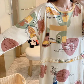 Gimdymą+Pogimdyminis Motinystės Krūtimi Maitinančioms Nightgowns HomeWear Sleepwear Nightie Motinos Naktiniai Drabužiai Žindymo Pajama