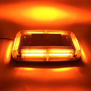 Gintaro COB LED Automobilio Stogo Strobe Flash Įspėjamoji Lemputė Transporto priemonės Policijos Mirksi Švyturys Strobe Avarinės Lempos Magnetinio Montuojamas 12V~24V