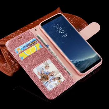 Grandinės Diamond Knyga Atveju, Samsung Galaxy S20 Ultra S10 S9 Plus S8 S10E S7 Krašto Apversti Odos Blizgučiai Bling Padengti Telefono dėklas