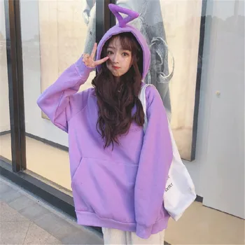 Gražių moterų hoodies Rudens Žiemos Palaidinukė ilgomis rankovėmis fleece series Harajuku vėjo Atsitiktinis Palto nauja
