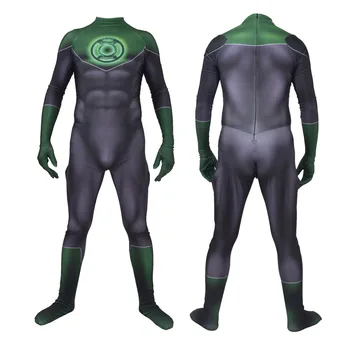 Green Lantern, Cosplay Kostiumai, Superhero Kostiumas Zentai Suaugusių Vyrų, Berniukų 3D Spandex Spausdinti Helovinas Kostiumas Jumpsuit