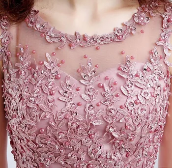 Grožio Emily promenadzie suknelė 2020 Rožinės spalvos Puošnios Nėrinių Appliques elegent vakarines Sukneles Trumpas naujas jaunesniųjų mergaičių homecoming suknelė
