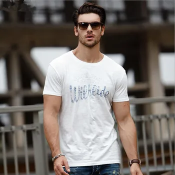 GustOmerD Naujos Prekės Kokybės Medvilnės Marškinėliai Vyrams Mados Kietas Laišką Išspausdinti O-kaklo Tees Dizaino Marškinėliai trumpomis Rankovėmis Vyrai T-shirt