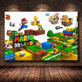 HD Spausdinti Super Mario Menas, Plakatų ir grafikos Paveikslai Tapyba Nustatyti Sienos Nuotraukas, Gyvenamasis Kambarys, Vaikų Kambarys Dekoratyvinis Nuotrauką
