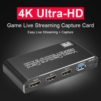 HDMI su USB3.0 Filmavimo Kortelės 4K 60Hz Žaidimas Streaming Live Diktofonas Langelį Žaidimas Streaming Live Transliacijos