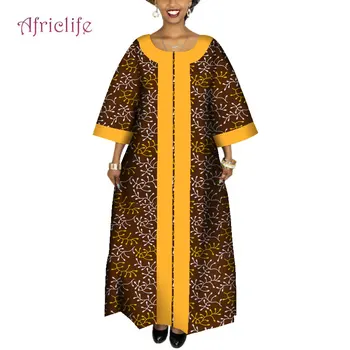 Heidi bazin Atsitiktinis-Line Ilga Suknelė Plius Dydis Afrikos Suknelės Moterų Mados Dizaino Afrikos Dashiki Tradicinių Lady Drabužių WY4095