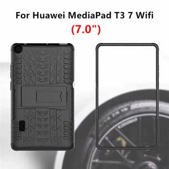 Hibridinis 2 in 1 TPU+PC Back Atveju, Huawei T3 7 WiFi Versija Tablet Atramą Padengti Huawei MediaPad T3 7.0 BG2-W09+Filmas+Rašiklis