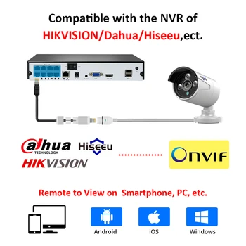 Hiseeu 1536P POE IP Camera ONVIF H. 265 Garso Įrašą, VAIZDO Kamera 3.0 MP Vandeniui IP66 Lauko Home Security Vaizdo Stebėjimas