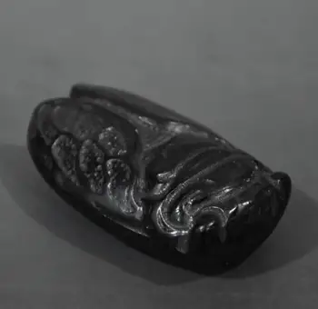 Hongshan kultūros antikvariniai jade juodasis geležies meteoritas cikadų statula #1