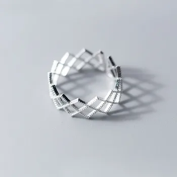 INZATT Nekilnojamojo 925 Sterlingas Sidabro Minimalistinė Geometrinių Atidarymo Žiedą ir Elegantiškas Moteris Šalis Fine Jewelry Klasikinis Aksesuarai Dovanos