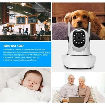 IP Belaidžio Dome Saugumo Kameros 1080p Full HD Wi-fi, Patalpų, Namų Stebėjimo Kamera, Naktinio Matymo Garso ir Vaizdo Kūdikio stebėjimo Sistema