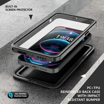IPhone 12 Pro Vandeniui nelaidų korpusą įmontuota Screen Protector, viso Kūno Apsaugos didelėms Apkrovoms, Smūgiams atsparus dulkėms Padengti 6.1 colių
