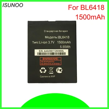 ISUNOO BL 6418 Baterija SKRISTI FS404 Stratus 3 BL6418 1500mAh Baterij Batterie Akumuliatoriai