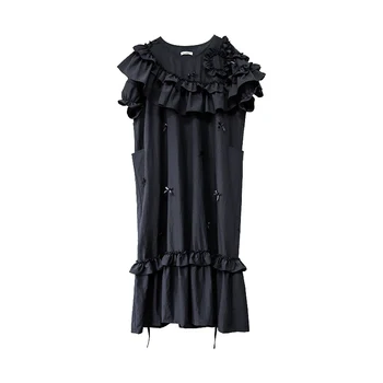 Imakokoni juoda suknelė originalaus dizaino lankas Japonijos laukinių vidutinio ilgio skyriuje Xia Xin 202999