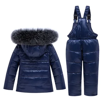 Ircomll 2020 Naujas Žiemos Vaikų drabužių Žiemos Antis Žemyn Berniukai Drabužių Rinkinius, Kailiai, Kailio Striukė+Kelnės Striukė vaikams Suit Apranga