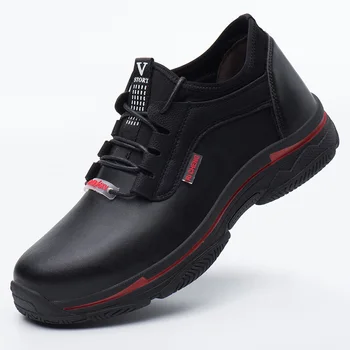 Italijos dizaino mens atsitiktinis plieno toe cap darbo saugos batai anti-pierce statybos darbuotojas batų juoda saugumo odiniai batai