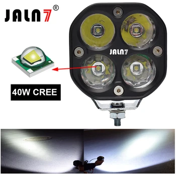 JALN7 LED Vairavimo Automobilių 40W Motociklo Žibintas Vietoje Darbo Lengvųjų Sunkvežimių 12v 24v Baltas Rūko Lemputės Geltona visureigių 