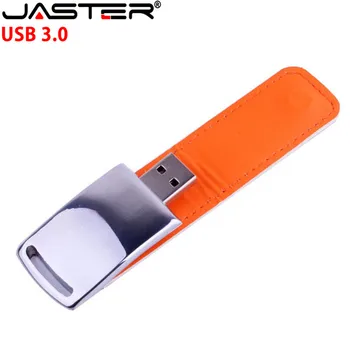 JASTER USB 3.0 Flash drive, Kliento LOGOTIPAS didmeninės metalo oda pendrive 4GB 8GB 16GB 32GB 64GB 128 GB memory stick U disko Dovana
