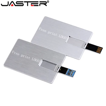 JASTER USB Flash Drive 4GB 16GB 32GB 64GB Metalo Kortelę, Pendrive Verslo Dovanų Stick Kredito Pen Ratai(5VNT LOGOTIPĄ)