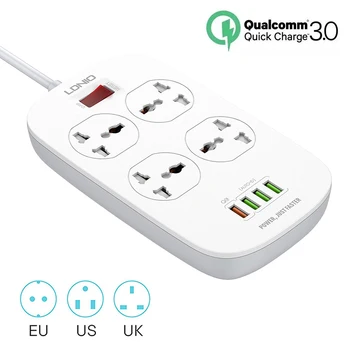 JAV/JK/ES Universalus Maitinimo Juostelės su QC3.0 USB 3 įprastą USB už Telefoną, Planšetinį kompiuterį, Home Office