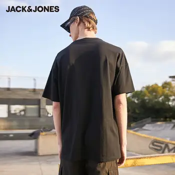 JackJones Vyrų Negabaritinių Stiliaus vientisos Spalvos marškinėliai Loose Fit marškinėlius Siuvinėti marškinėliai Jack Jones Mada 220101584