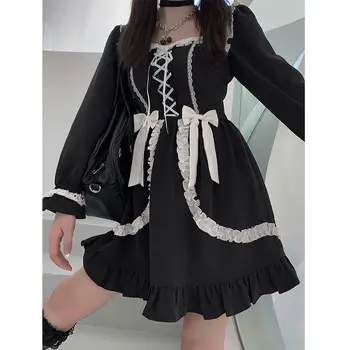 Japonijos Gothic Lolita Dress Mergaitė Kratinys Derliaus Dizaineris Mini Suknelė Japonija Stiliaus Kawaii Drabužių Patenka Suknelės Moterims 2020 m.