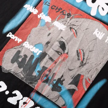 Japonijos Kruviną Mergaitę Žudikas Spausdinti Marškinėliai Ilgomis Rankovėmis Vyrams 2020 Streetwear Harajuku T-Shirt Hip-Hop ' Negabaritinių Marškinėlius