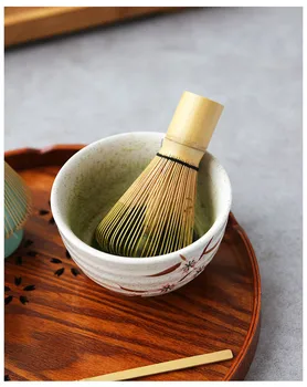 Japonijos matti arbatos rinkinys matti dubenį bambuko šluotele, laikiklis dėklas matti rinkinys