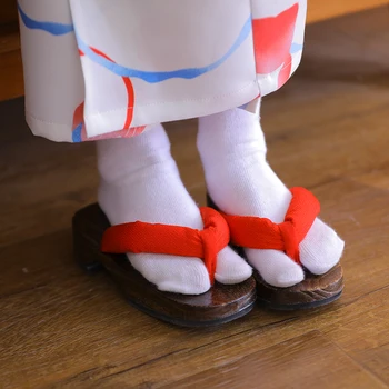 Japoniškas Stilius, Vaikų Užkimšti Batai Vasaros Kietas Spausdinti Mergaitės Berniukai Mediniai Šlepetės Cosplay Kimono Fifo Butas Batai ZL746