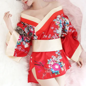 Japonų Kimono apatinis Trikotažas, Pižama Cosplay Moterų Karšto Seksualus Kostiumai SM Suknelė Erotinis apatinis Trikotažas langerie Moterų Baby Doll camisola