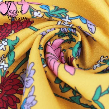 Jessie Vinson Boho Gėlių Spausdinti Ilga Suknelė Moterims trumpomis Rankovėmis V-kaklo Ruffles Wrap Suknelės Bohemijos Gėlės Paplūdimio Suknelė Vasarai