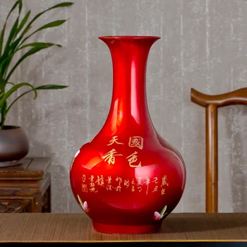 Jingdezhen Keramikos Vaza Susitarimą Kambarį Gėlių Kompozicijų Kristalų Glazūros Žiedų Turtingas Gėlių Ware Šiuolaikinio Namų Dekoro